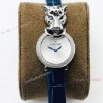 Copy Cartier Panthere De Silver Diamond Watches Swiss Quartz movement